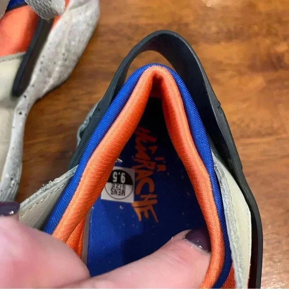 Men’s Nike Air Huarache Shoes Mowabb Blue Orange Tan size 9.5